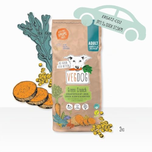 VEGDOG Vegetarisches Hundealleinfutter Green Crunch, 1er Pack (1 x 2 kg)