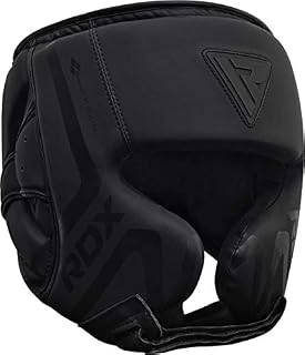 RDX Headguard for Boxing Training - Matte Black Padded Head Guard for Face