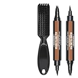 Viking Revolution Beard Pen (2 Pack) - Light Reddish Brown Beard Pencil Filler for Men - Beard Filler for Men Waterproof Beard Filling Pen Kit - Long Lasting Beard Filler Pen with Brush