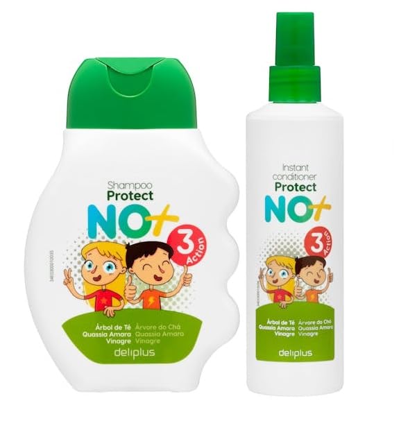 [PACK PROTECTOR PREVENTIVO PARA CABELLO] Champú + Acondicionador Triple Action Deliplus preventivo con árbol de té, vinagre y quassia amara [250 ml+ 300 ml]
