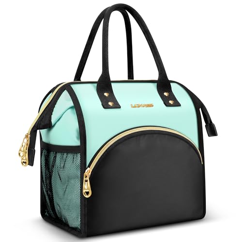 LOKASS Lunch Bag for Women, Insulated Lunch Box, 12L Large Capacity Wide Open Lunch Tote, Polyester Leakproof Thermal Lunch Bag for Office Work Daily Use