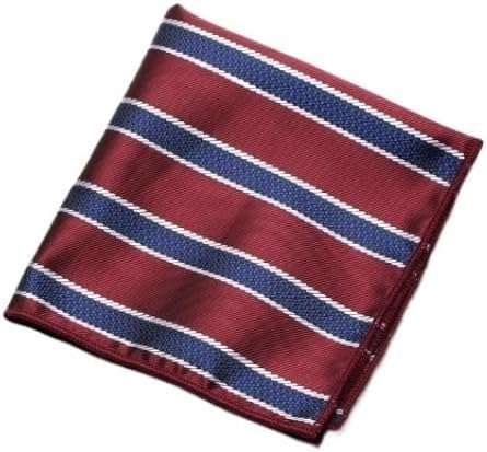 Men's Suit Pocket Square Red Striped Polka Dot