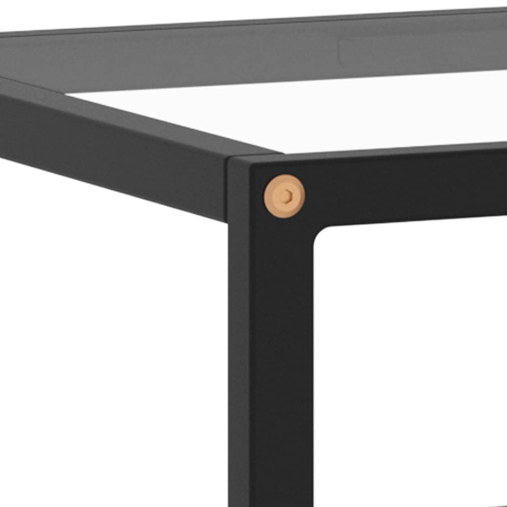 Mobile TV nero con vetro temperato, 100 x 40 x 40 cm, acciaio verniciato a polvere, vano portaoggetti, mobile moderno per soggiorno, mobile basso stabile con vano portaoggetti e canalina per