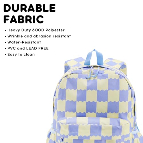 Image of J World Oz Middle School Backpack for Kids. Cute Laptop Bookbag for Girls Boys, Wiggle Blue