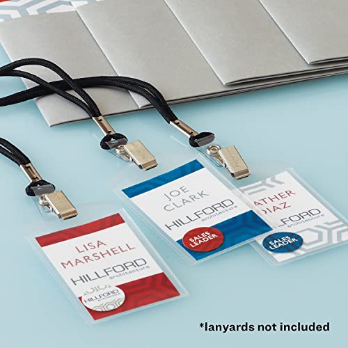 Avery 74472 Badge Holders, Top Load, Portrait, Pre-Punched, 3-Inch X4-Inch, 25/Pk #TOP4