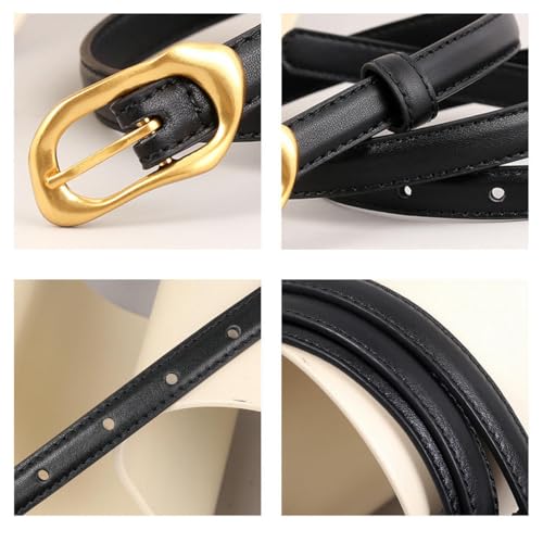 Genuine Leather Skinny Belt For Men & Women, Comfort Waistband For Casual And Outdoor Styles, 0.6" Width3
