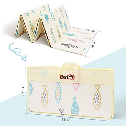 Baby Reversible Play Mat 78.7inchx 59inchx0.4inch Double-Sided Crawling Mat Foldable Waterproof Non-Toxic Portable Non-BPA Floor Mat for Toddlers, Infants, Kids