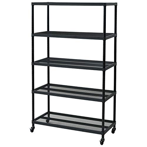 山善 スチールラック 幅87 5段 キャスター付き アーテル MNR-18875CJ