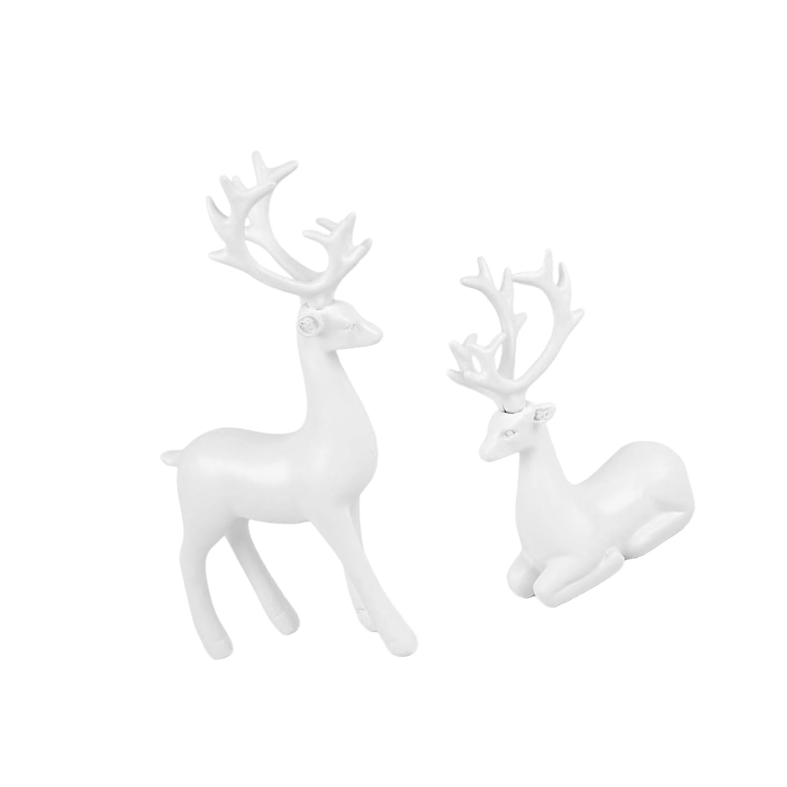 Lerpwige Long Antlered Deer Christmas Decorations Reindeer Figurines Centerpiece For Mantle Shelf Winter Home Decor Christmas Reindeer Figurines
