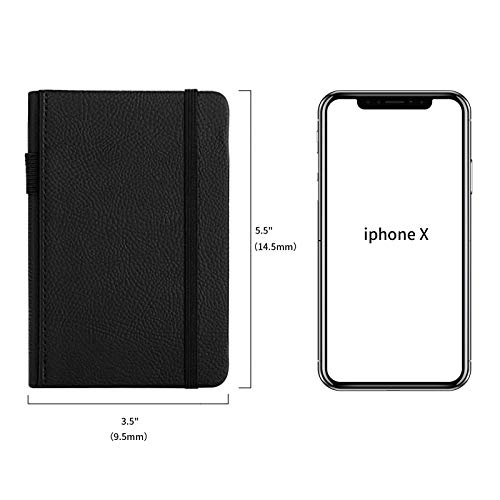 Pocket Notebook(2-Pack)-Small Hardcover Journal Mini Notepad 3.5 x 5.5 Inch with Thick 100 GSM Lined/College Ruled Paper, Total 312 Numbered Pages - Thumbnail 4