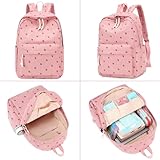 LOIDOU Schulrucksack Mädchen & Jungen Teenageralter Leichter Rucksack Damen für Schule Wasserabweisend Daypack Bookbag Colleg Work (Strawberry rosa Cord)
