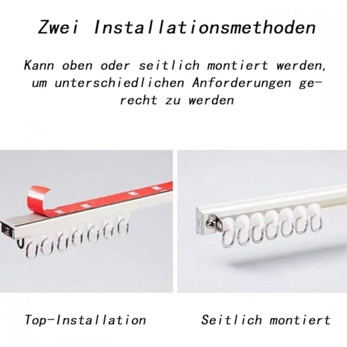 Selbstklebende Aluminium-Gardinenstange ohne Bohren, 3,3 m, perfekt für Zuhause und Büro, einfache Installation, stilvol