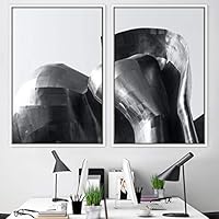 2 Piece Framed Canvas Wall Art Solid Structures Canvas Prints Home Artwork Decoration for Living Room,Bedroom - 16