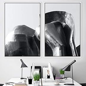 signwin 2 Piece Framed Canvas Wall Art Solid...