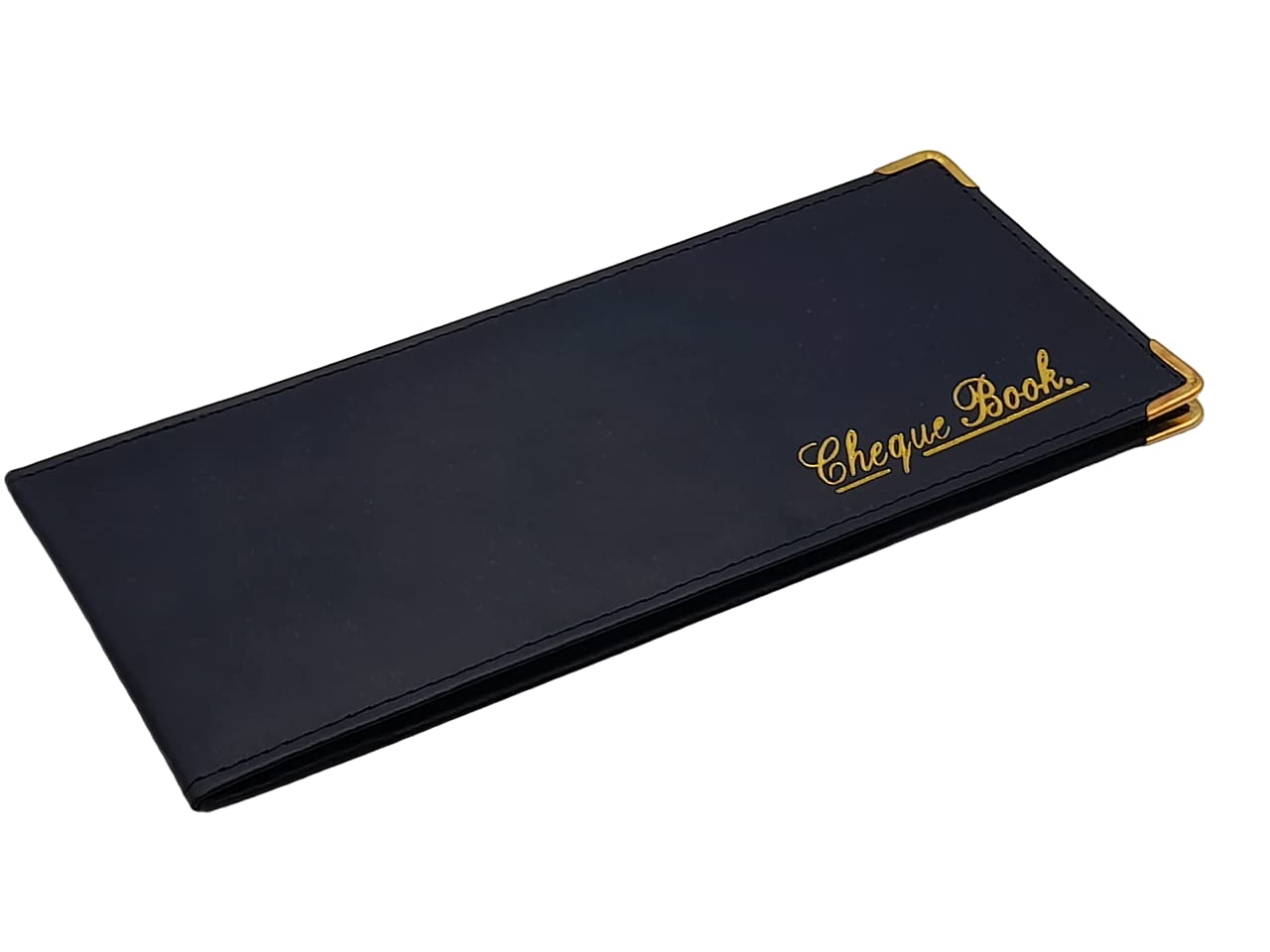 Porte-chéquier pliable en cuir Bleu, bleu, M