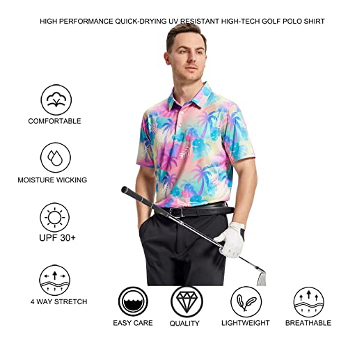 G Gsfmp Golf Shirts For Men Quick Dry Performance Moisture Wicking Short Sleeve Print Men's Polo Shirt #TOP4