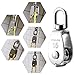 Rocaris 10 Pcs Stainless Steel Wire Rope Crane Pulley Block M15 Lifting Crane Swivel Hook Single Pulley Block Hanging Wire Towing Wheel