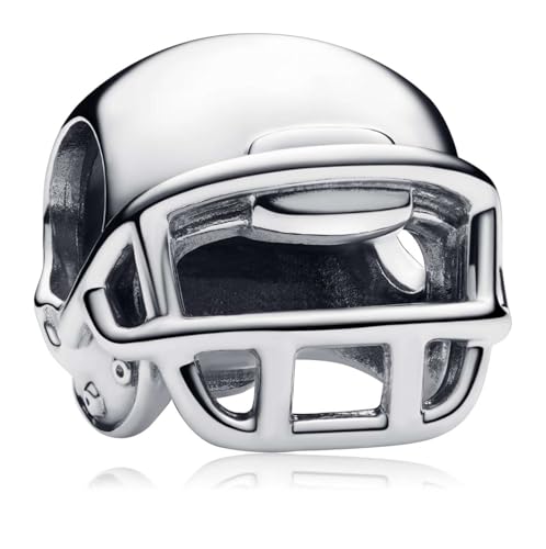 MSPOVOF American-Football-Helm Charms, S925 Sterling Silber Bead, für Armbänder und Halsketten, für Frauen Schmuck Geschenk