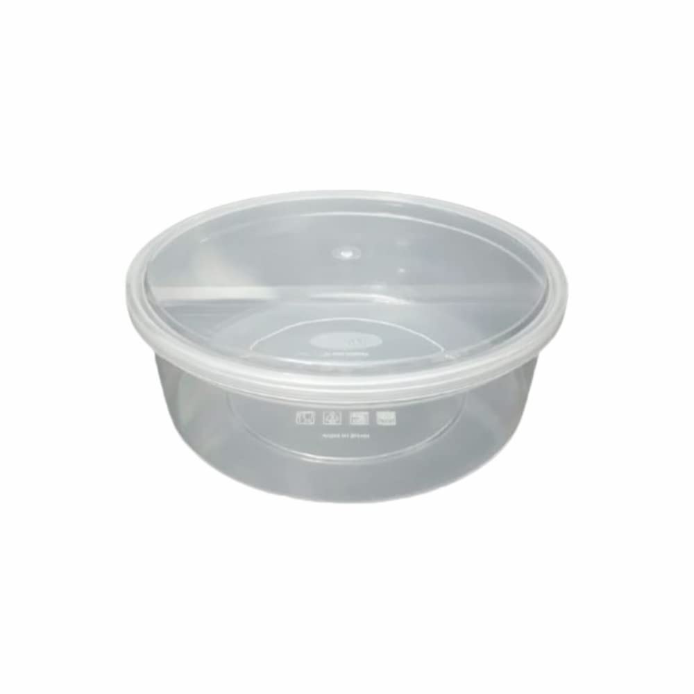 Clear (Pack Of 30) 2500Ml Round Plastic Food Storage Container With Airtight Lids Food Storage Tubs Meal Prep Takeaway For Catering Christmas/Home Party Reusable Bpa Free Microwave & Freezer Safe