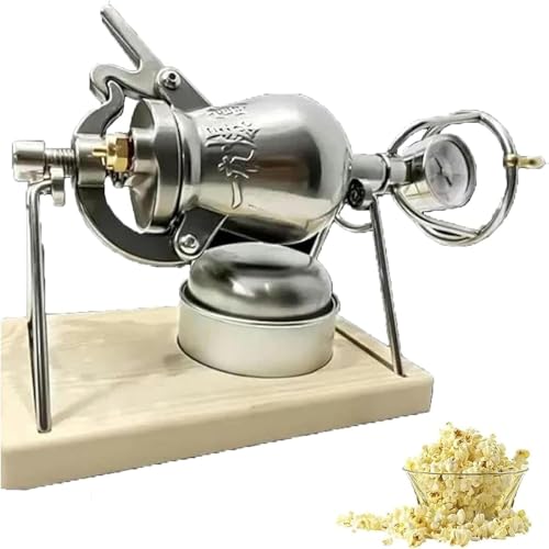 Máquina para Hacer Palomitas de Alta presión, Tradicional China, de Acero Inoxidable 304, con Bolsa, Ideal para Fiestas en casa y carnavales (340 ml)