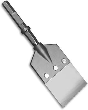 HEAVY DUTY- Floor Scraper System, 1-1/8-Inch Hex Notch Shank 6" Wide 2mm Thick Stainless Steel Blade - Champion Chisel/Works great with Demolition Hammer Carts