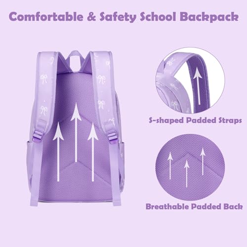 Girls Boys Backpack with Lunch Box Pencil Case for Elementary, 3 in 1 Large Capacity Kids Backpack for School Girls Boys 5