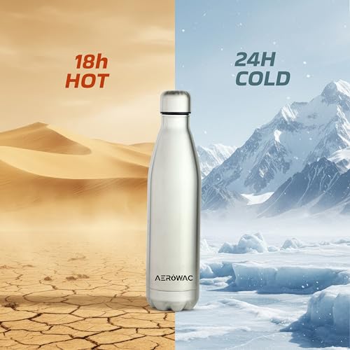 Image of 304 Stainless Steel Viva Insulated Flask 750ml | Hot & Cold 24 Hours | Double Wall, Lightweight, Leak Proof, BPA-Free Bottle | Ideal for Office, Gym, School & Travel (Matte Silver, Pack of 1)