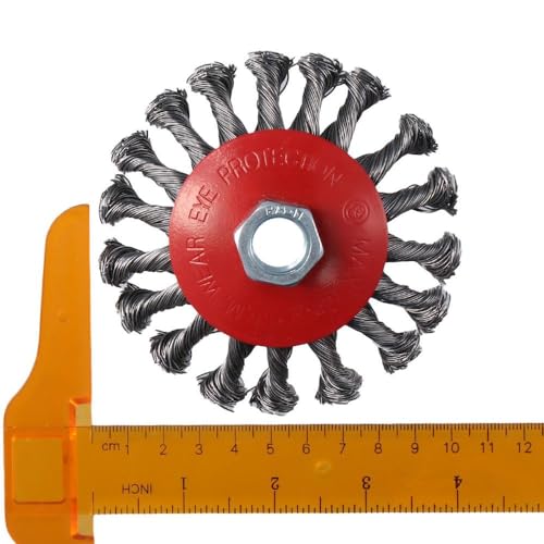 Image of 4 Inch Twist Knotted Wire Wheel Brush,Twisted Wheel Wire Brush,Wire Wheel Cup Brush Set for Tasks Such As Grinding, Polishing, and Rust Removal