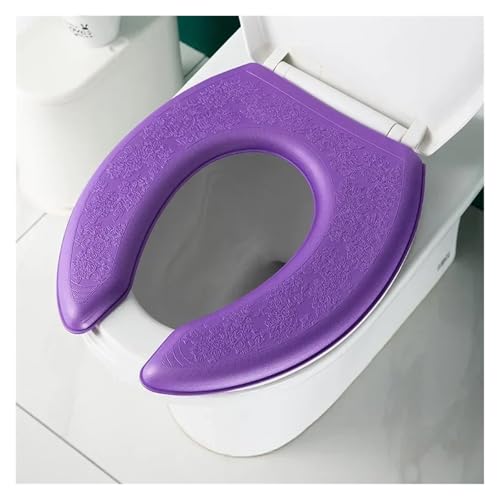 Couvre-siège de toilette en O vert lavable et doux de forme ovale MTQ - 8