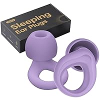 Ear Plugs for Sleep Noise Cancelling Reusable Silicone Earplugs for Sleeping, Deep Focus, Travel, 30dB Noise Reduction High Fidelity Hearing Protection, 4 Pairs Ear Tip (Lavender, One Size)