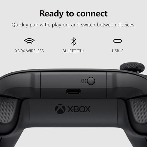 XBOX Wireless Gaming Controller | Carbon Black | Consoles, PCs, TVs, mobile, and more | Textured Grip | Wireless, Bluetooth, USB-C Connectivity - 4