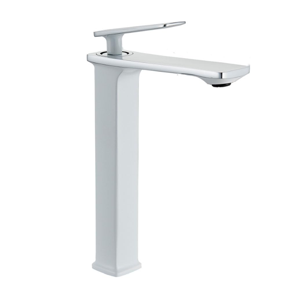 Mitigeur de lavabo blanc pour une salle de bain moderne et zen