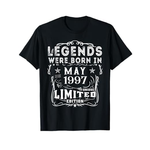 Cumpleaños Mayo 1997 Edición Limitada Regalo Legend May Camiseta