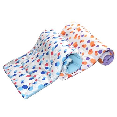 Image of VParents Cotton Crib Sheet for New Born Baby, Soft Cotton Godadi Set for Baby, Godari Bedding Set of 2, Blue & Orange, Preemiee