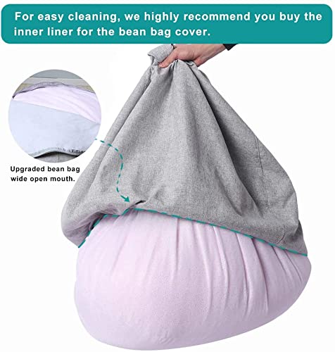 Sanmadrola Inner Liners For Bean Bag Chair Covers - [No Filler], Easy Cleaning, Premium Soft Polyester Sack Beanbag Replacement Cover Case Liner #TOP2