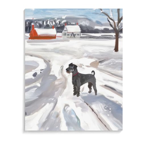 Paint by Numbers Schnoodle Dog DIY Acrylic Painting Kit with Brushes Pigment Oil Painting Artwork Adults Beginners Wall Decor 12x16inch(30x40cm) Frameless