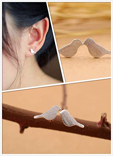 Joseph Brothers Sterling Silver Cute Birds Studs Earrings For Women, Rose Gold Plated #TOP5