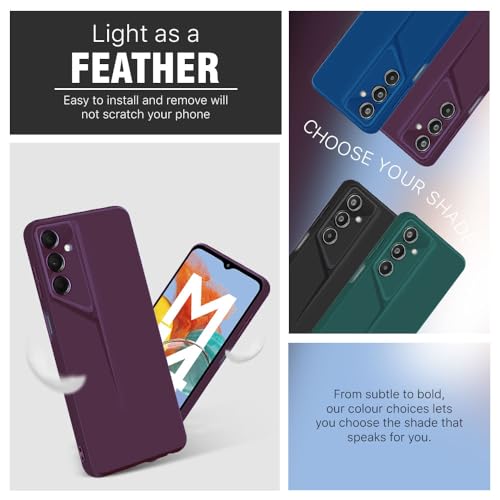 Image of WOW IMAGINE Slim Back Cover for Samsung Galaxy M13 4G | F13 4G | Blade Series Ultra Thin Case with Lightweight Design | Camera Protection | Soft Matte Silicone Flexible Mobile Case - Purple