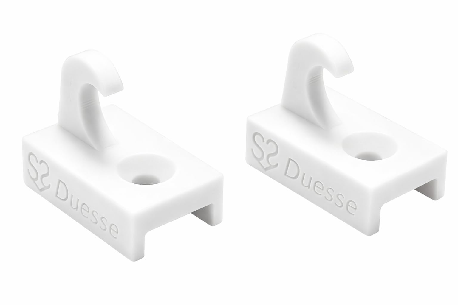 Duesse 2 Ganci per Zanzariere Scorrevoli Laterali – Alta Resistenza – Made in Italy – Colore Bianco Naturale – Set da 2 Pezzi – Compatibili con Sistemi IRS (Bianco)