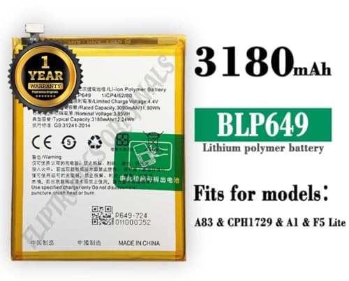 Image of BLP649 Battery for Oppo A83-2018 / CPH1729, CPH1821 A1 / A83T / Battery with 1 Year Warranty**** (U33)