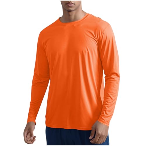 Men's UPF 50+ Sun Protection UV SPF Shirts Long Sleeve Rash Guard Workout Quick Dry Shirt for Hiking Fishing Swimming