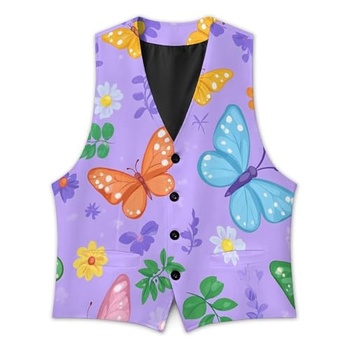 Butterflies Mens Slim Fit Suit Vest Dress Waistcoat Casual Business Vest3