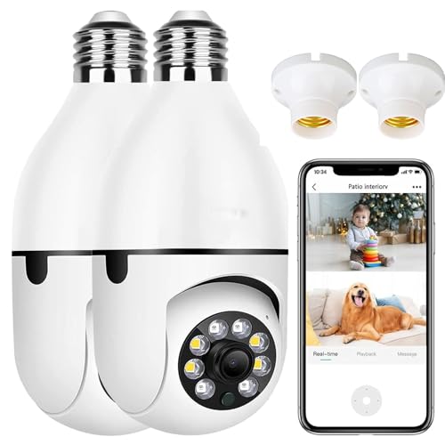 Catálogo para Comprar On-line Camaras para Casa más recomendados. 45 2PCS Cámara de Seguridad, HD 1080P Cámara de Seguridad Inalámbrica WiFi, Cámara Inalámbrica WiFi 2MP de 360° A Todo Color con Visión Nocturna Audio Bidireccional Detección...