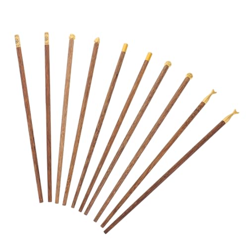 Palillos de madera PRETYZOOM reutilizables antideslizantes para evitar cubiertos desechables 8
