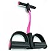 Fitness Pedal Exerciser Sit-up 2 Tubes Foot Pedal Tummy Abs Trainer Elastic Pull Tension Rope Puller Home Gym Waist Arm Yoga - Come With a Free Matching Skipping Jumping Rope (Pink)