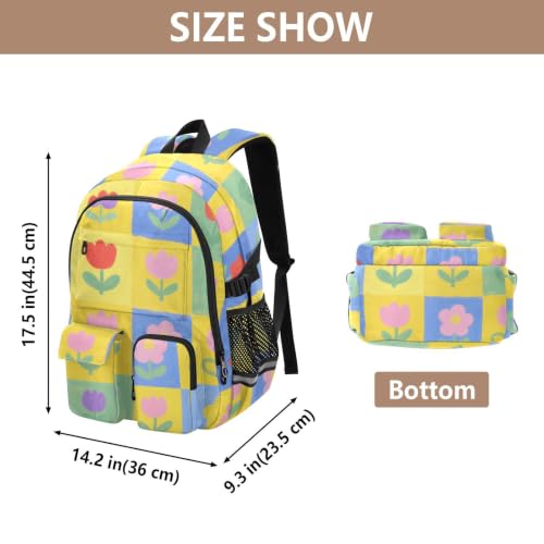 Mochilas de viaje florales con compartimentos amplios para estudiantes 3