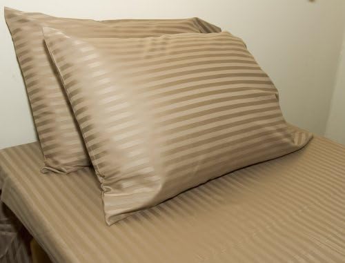 SOHO Duvet Cover 600tc Sateen Stripe Taupe (King) Sold by Vanessa Classic