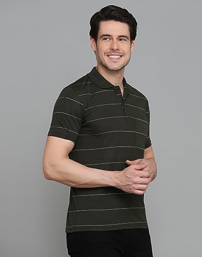 Image of INKKR Striped Polo Neck T-Shirt Dora Combo