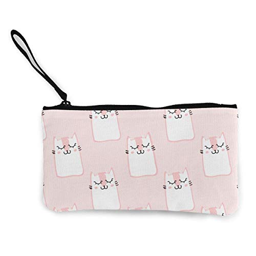 Preisvergleich Produktbild Hdadwy Rosa niedliche Flauschige Katze Haustier Geldbörse Makeup Beutel Tasche mit Reißverschluss Wristlet Reise Kosmetiktasche für Frauen Mädchen angepasst