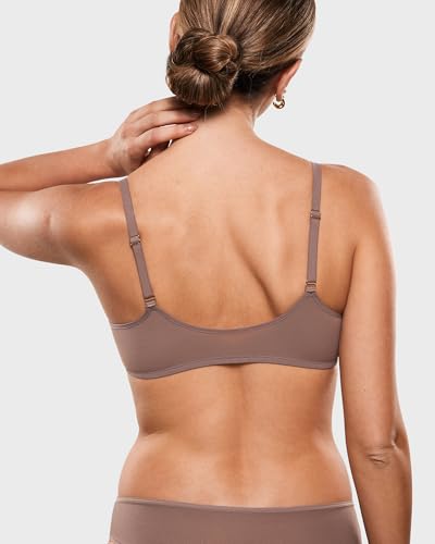 Image of INLYRIC Women's Front Closure Mesh Bra No Padding Demi